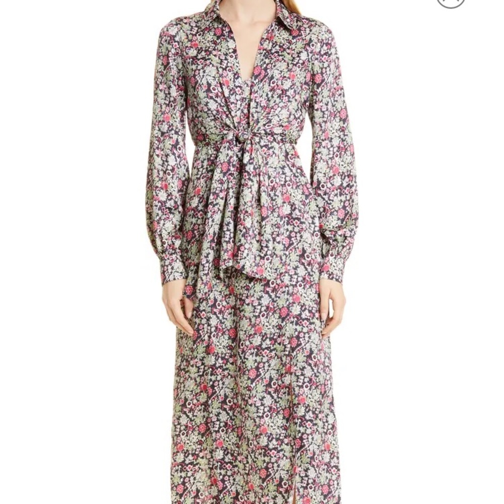 Cinq à Sept Floral Pink and Black Dress